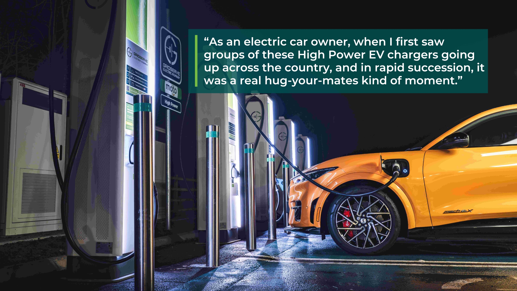 Ford Mustang Mach E GT and EV charging pullquote