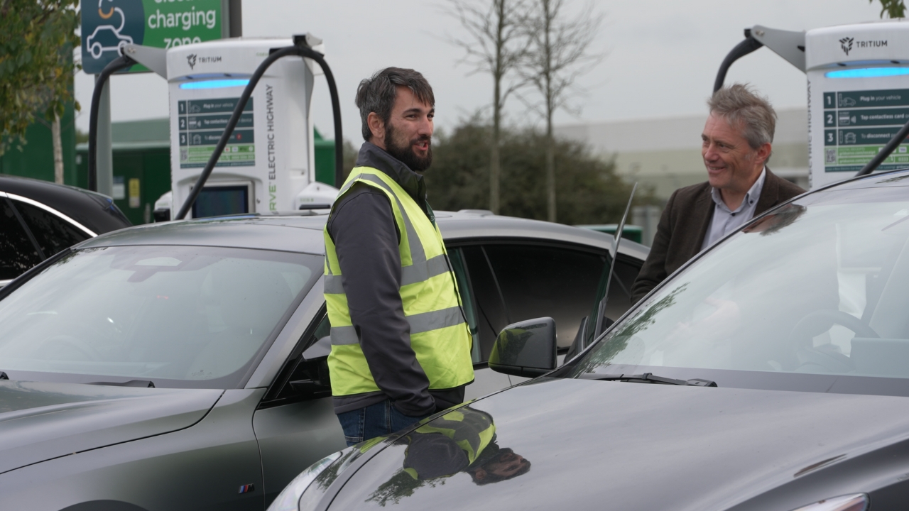 EV charging attendant at a GRIDSERVE Electric Super Hub