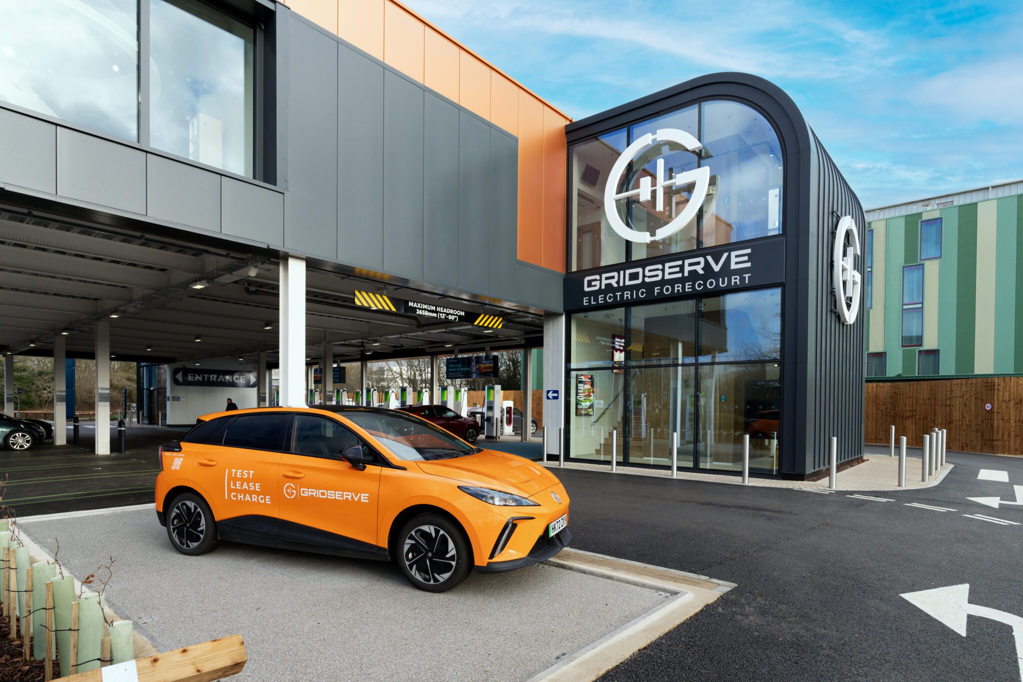 Entrance to London Gatwick Electric Forecourt