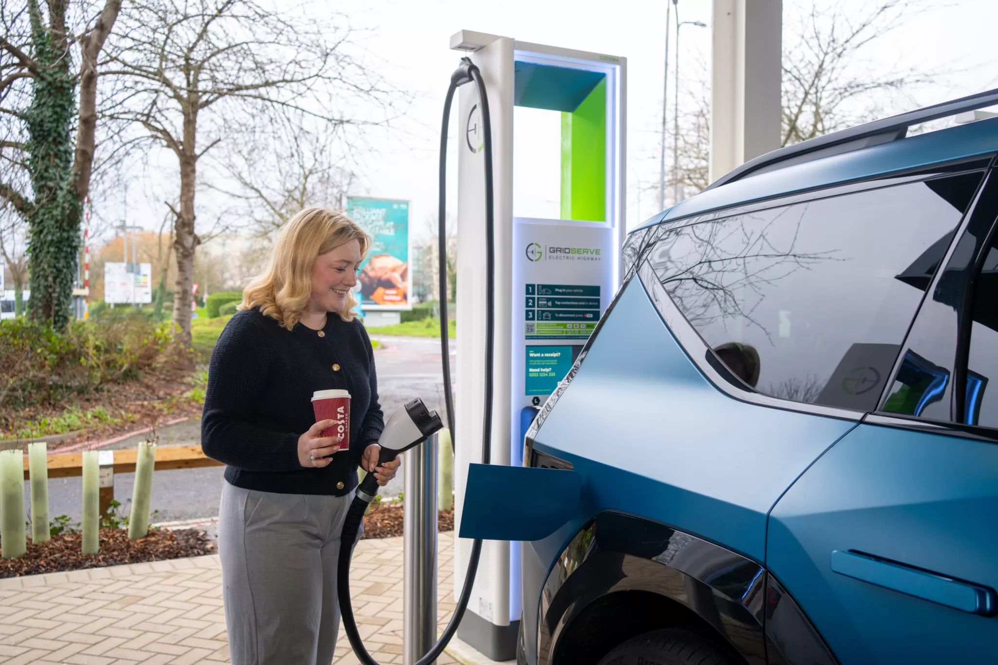 Costa Click & Serve available at GRIDSERVE Electric Forecourt at London Gatwick airport