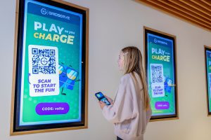 Play as you Charge game at GRIDSERVE Electric Forecourt