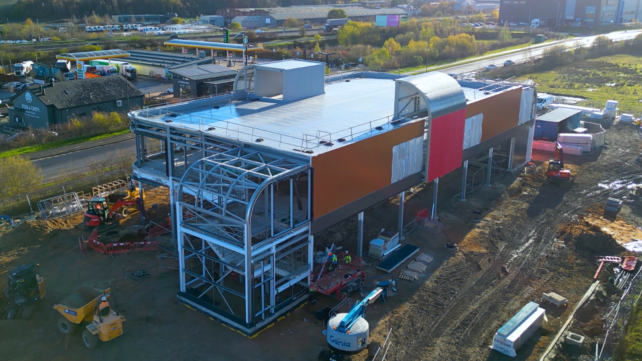 GRIDSERVE Markham Vale Electric Forecourt in construction