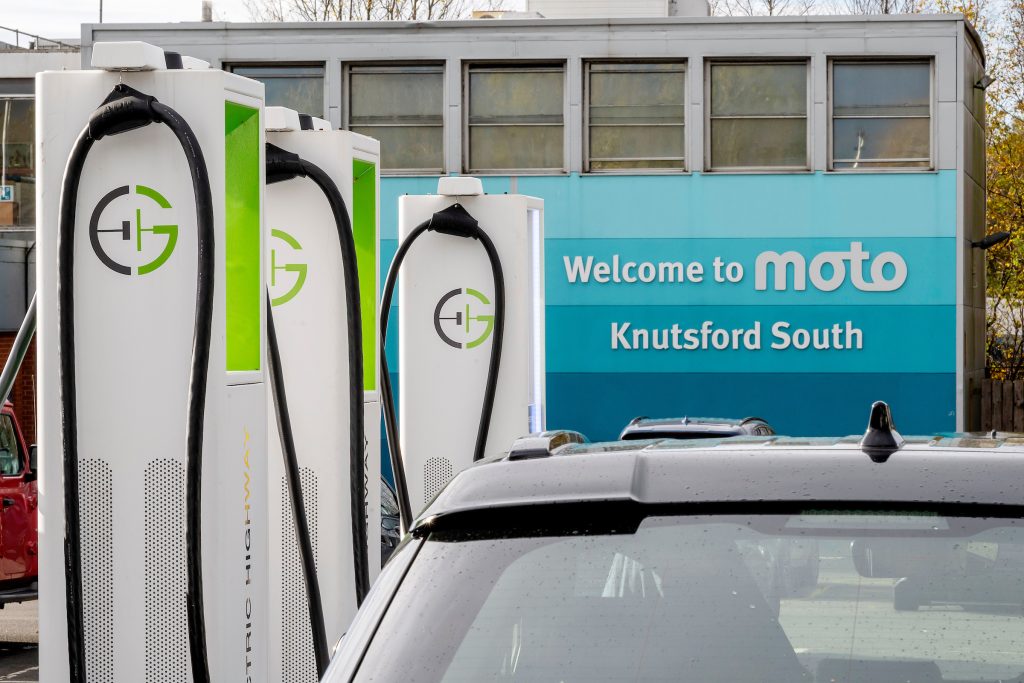 GRIDSERVE EV charging station at Knutsford Services Southbound