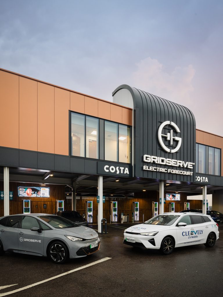 Cleevely EV Mobile x GRIDSERVE partnership at Norwich Electric Forecourt