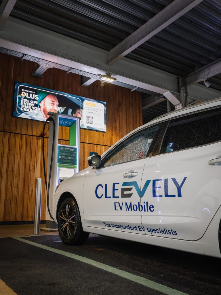 Cleevely EV Mobile x GRIDSERVE partnership at Norwich Electric Forecourt