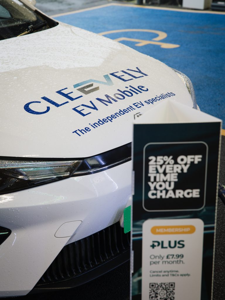 Cleevely EV Mobile x GRIDSERVE partnership at Norwich Electric Forecourt
