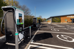 Moto Sawtry has 12 GRIDSERVE ultra-rapid EV charging bays