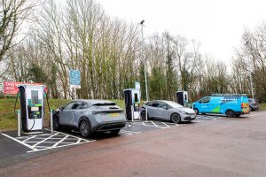 GRIDSERVE opens 12-bay ultra-rapid EV charging Super Hub at Roadchef Magor Services in Wales
